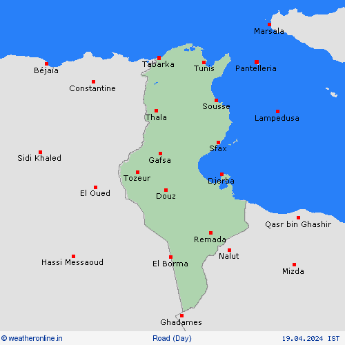 road conditions Tunisia Africa Forecast maps