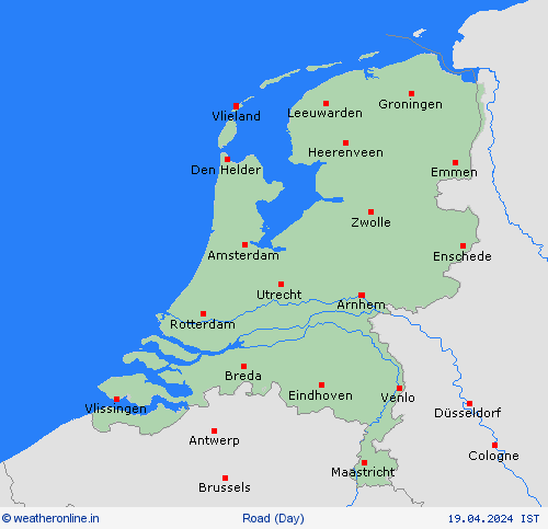 road conditions Netherlands Europe Forecast maps