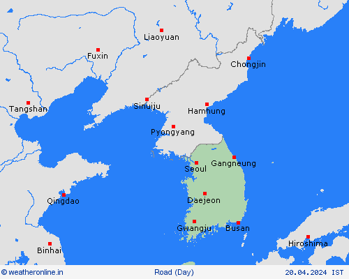 road conditions South Korea Asia Forecast maps
