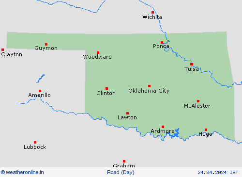 road conditions Oklahoma North America Forecast maps