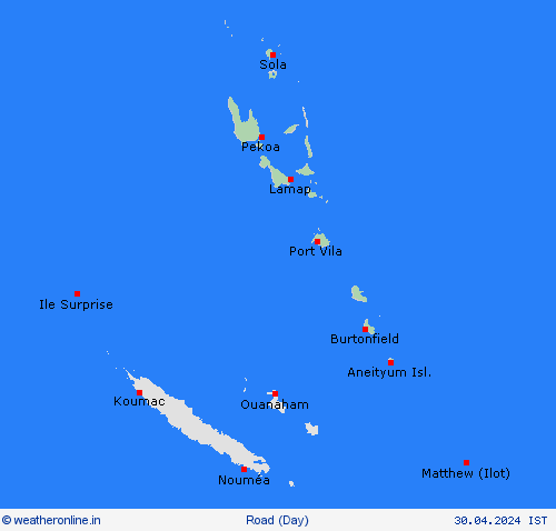 road conditions Vanuatu Pacific Forecast maps