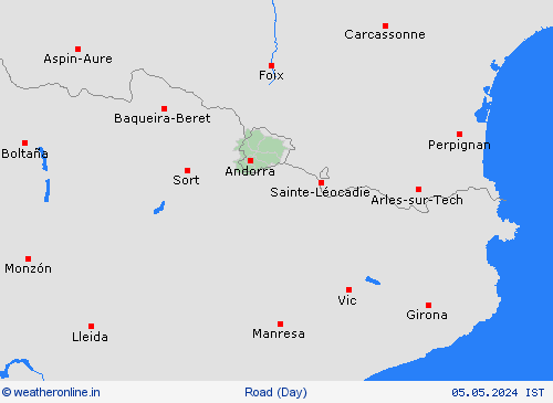 road conditions Andorra Europe Forecast maps