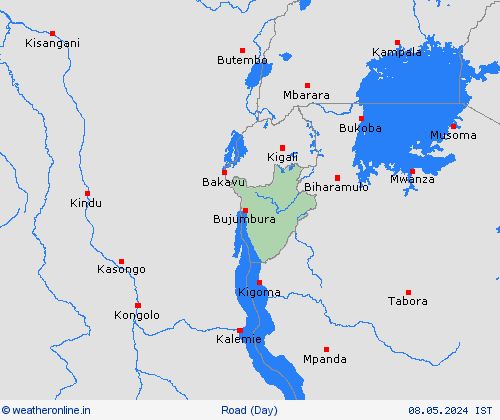 road conditions Burundi Africa Forecast maps