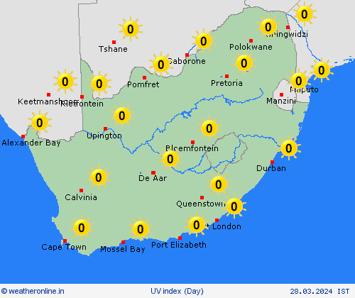uv index South Africa Africa Forecast maps