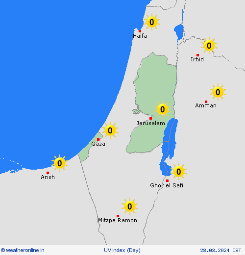 uv index Palestine Asia Forecast maps