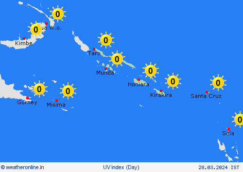 uv index Solomon Islands Pacific Forecast maps