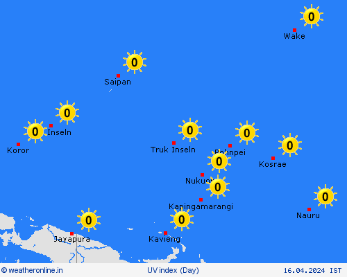 uv index Nauru Pacific Forecast maps