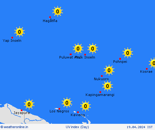 uv index Micronesia Pacific Forecast maps