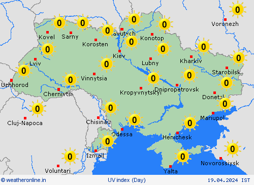 uv index Ukraine Europe Forecast maps