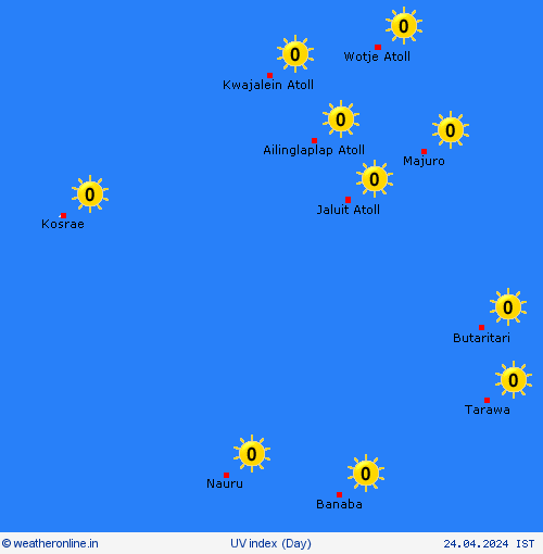 uv index Marshall Islands Pacific Forecast maps