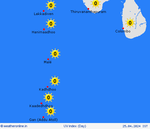 uv index Maldives Asia Forecast maps