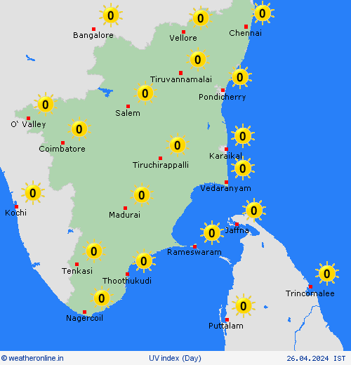 uv index  India Forecast maps