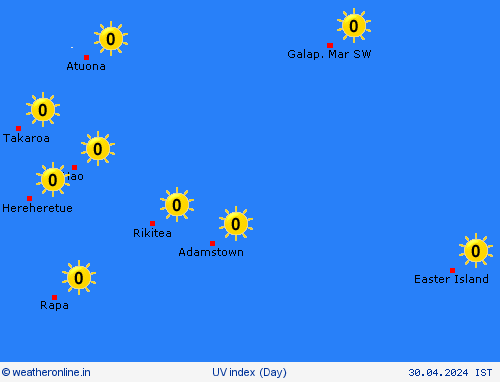 uv index Pitcairn-Islands Pacific Forecast maps