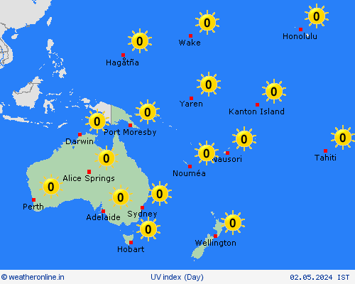 uv index  Pacific Forecast maps