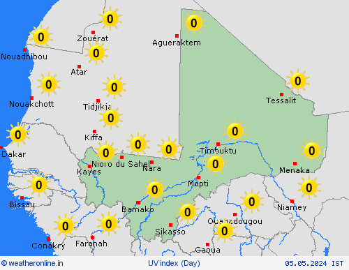 uv index Mali Africa Forecast maps