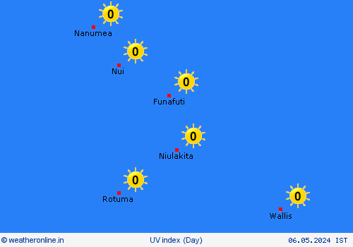 uv index Tuvalu Pacific Forecast maps