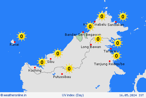 uv index Brunei Asia Forecast maps