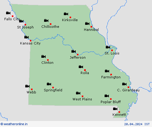 webcam Missouri North America Forecast maps