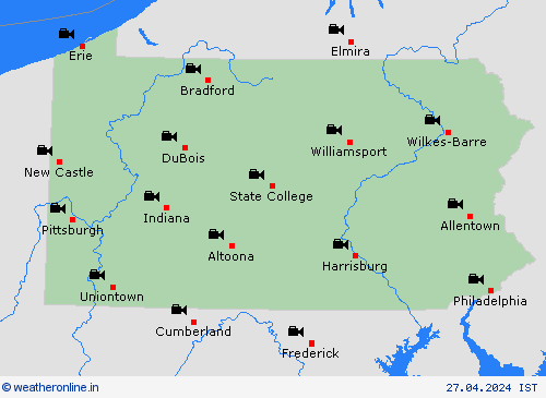 webcam Pennsylvania North America Forecast maps