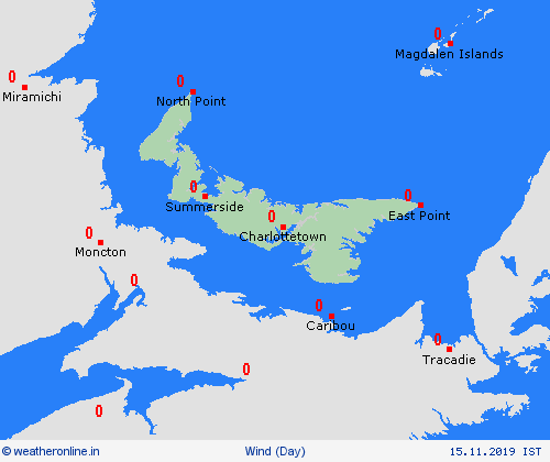 wind Prince Edward Island North America Forecast maps
