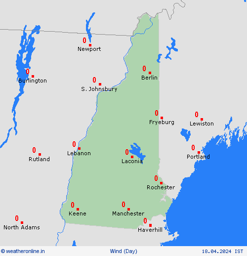 wind New Hampshire North America Forecast maps