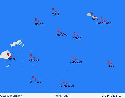 wind Samoa Pacific Forecast maps