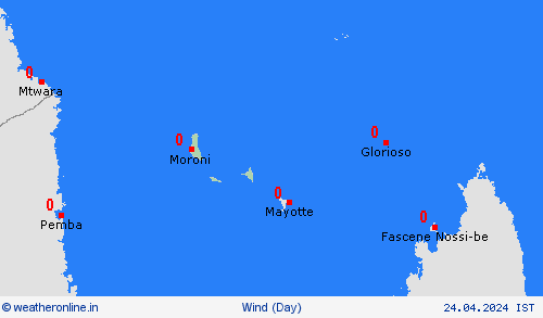 wind Comoros Africa Forecast maps