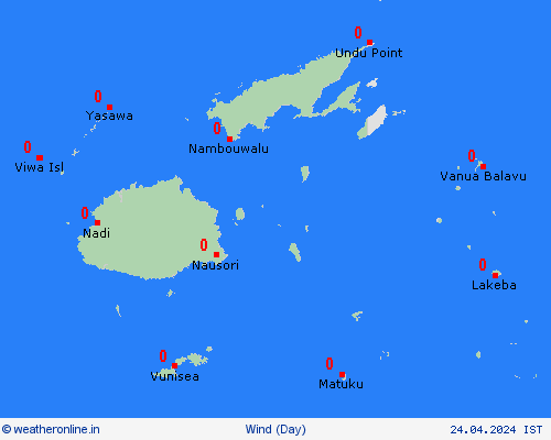 wind Fiji Pacific Forecast maps