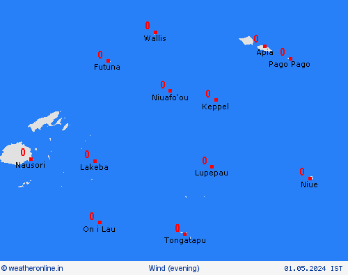 wind American Samoa Pacific Forecast maps