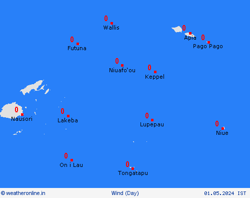 wind American Samoa Pacific Forecast maps