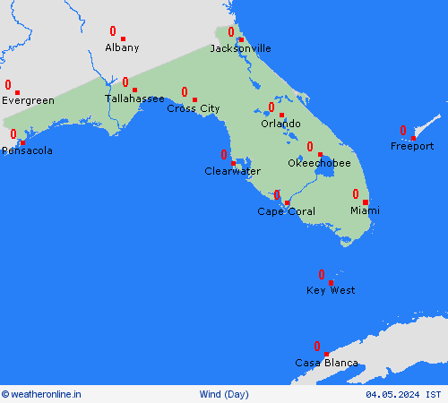 wind Florida North America Forecast maps