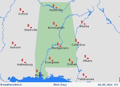 wind Alabama North America Forecast maps