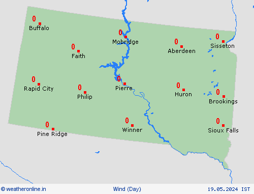 wind South Dakota North America Forecast maps