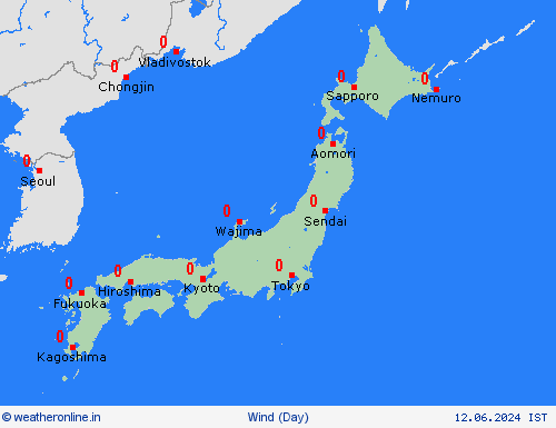 wind Japan Asia Forecast maps